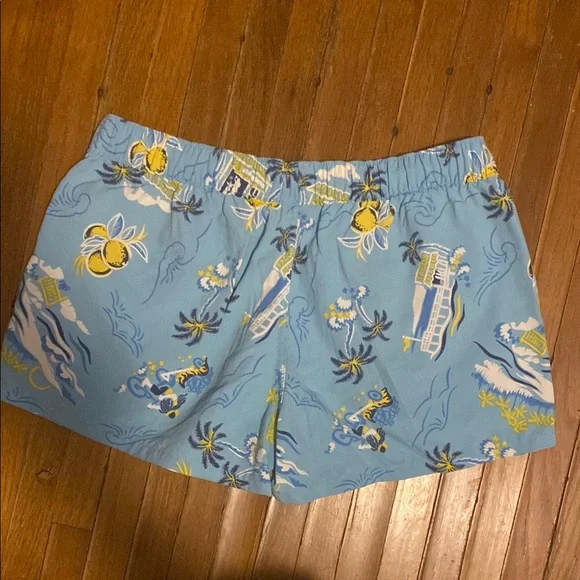 Patagonia Blue and Yellow Print Athletic Shorts Woman Small - Picture 5 of 5